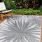 World Rug Gallery Tropical Leaves Nature Inspired Indoor/Outdoor Area Rug 5' x 7' Gray 4030GRAY5X7 - alternate 1